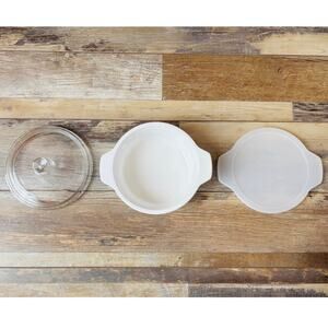 Nouveau by Princess House 1 Qt Round Casserole w/ Lid and Plastic Storage Lid